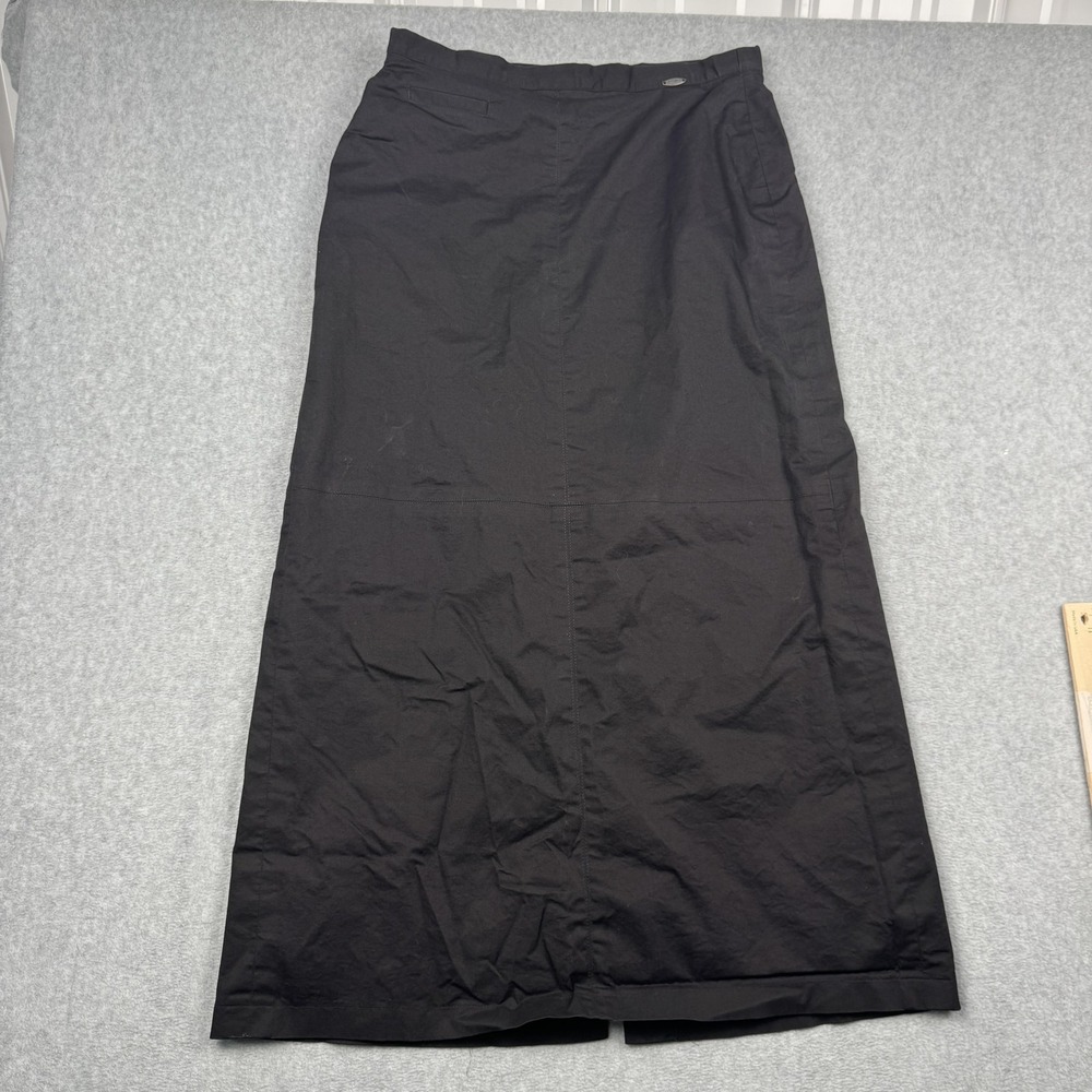 Giesswein‎ Maxi Skirt Womens 44 / 12 Black Cotton Blend Lined Back Vent Austria